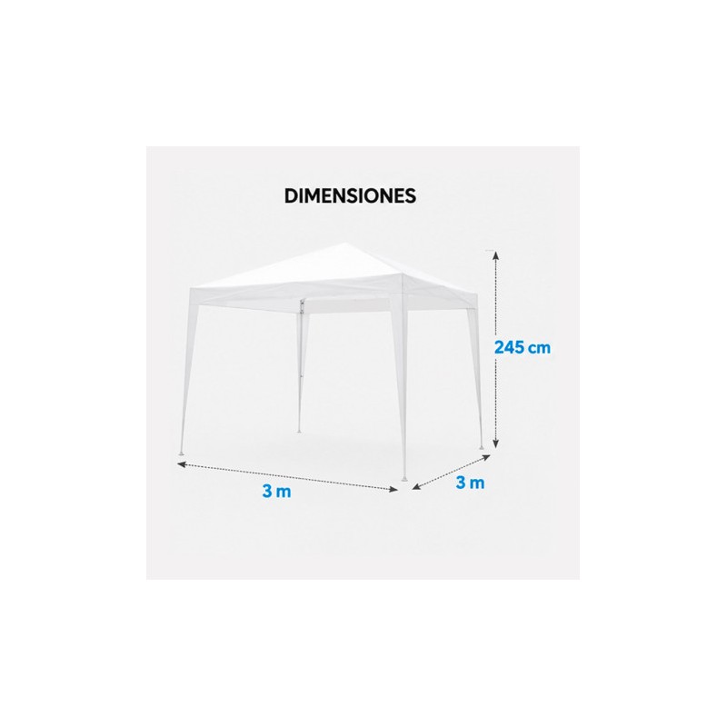 CARPA ACERO RAFIA 3X3 METROS BLANCA...