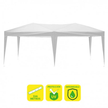 CARPA PLEGABLE ACERO 3X6 METROS BLANCA SUNGARDEN
