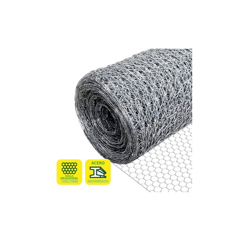 MALLA GALLINERO HEXAGONAL 19X0.7MM 1X50 METROS SUNGARDEN