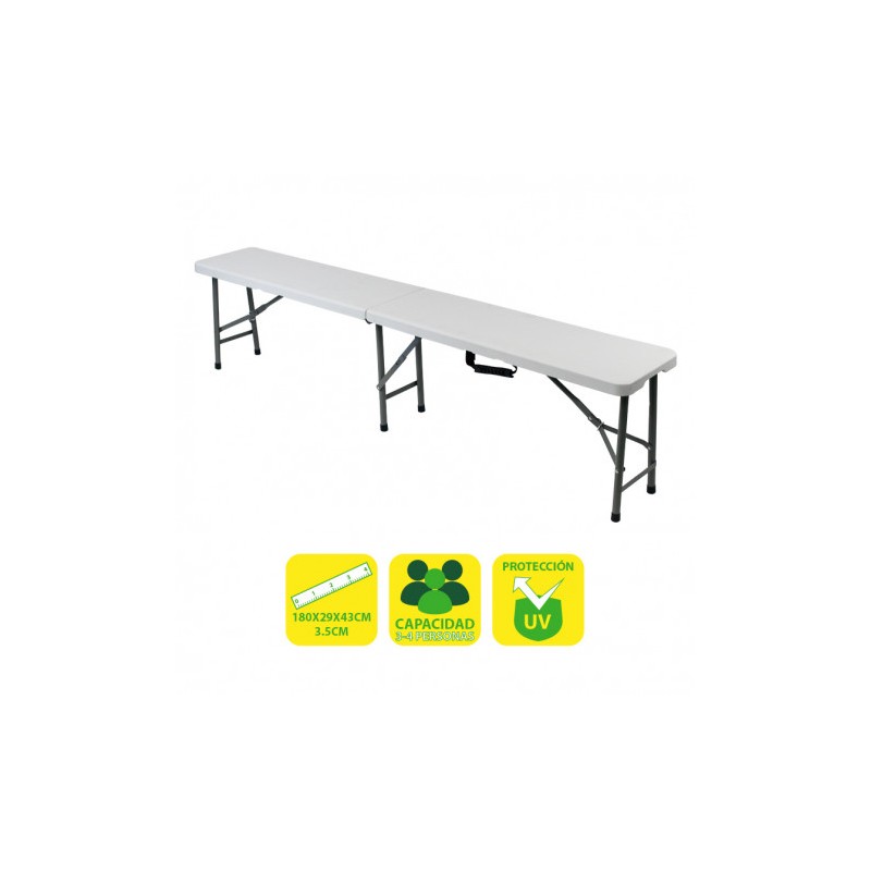 BANCO DE RESINA PLEGABLE 180X29X43CM 3.5CM SUNGARDEN