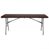 MESA DE RESINA PLEGABLE EFECTO RATÁN 180X74X74CM 3.5CM SUNGARDEN