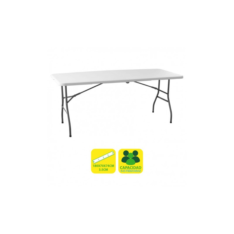 MESA DE RESINA PLEGABLE 180X70X74CM 3.5CM SUNGARDEN