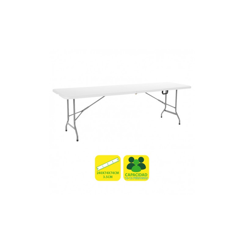 MESA DE RESINA PLEGABLE 240X74X74CM 3.5CM SUNGARDEN