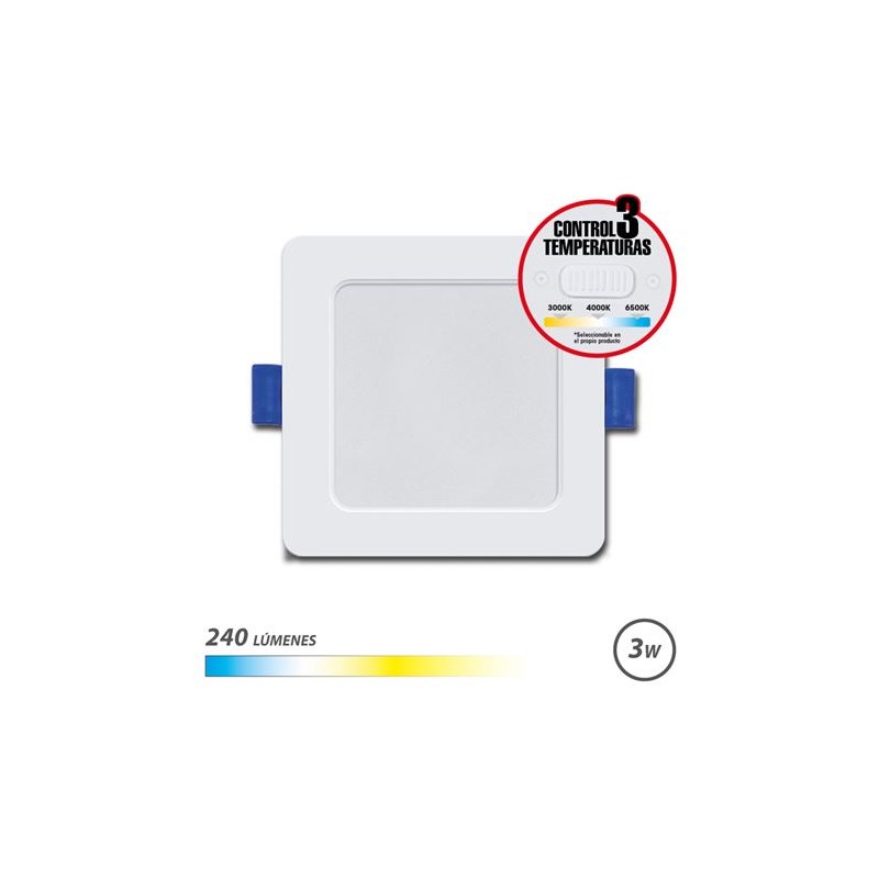 DOWNLIGHT CUADRADO 3W | 240LM | SELECTOR 3 TEMPERATURAS ELBAT