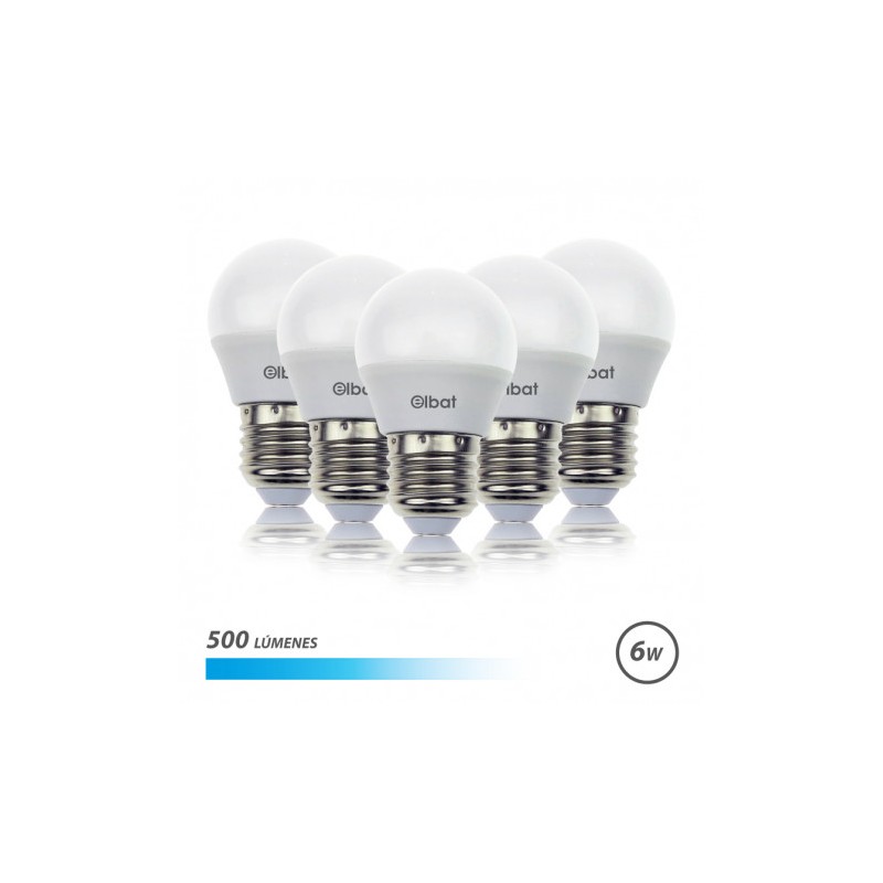PACK 5 BOMBILLAS LED G45 | 6W | 500LM...