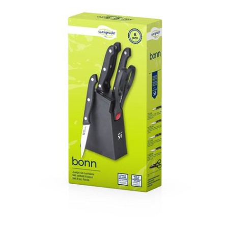 SET 6 CUCHILLOS +TIJERA BONN EN BASE SAN IGNACIO