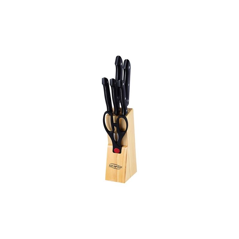SET 7 CUCHILLOS +TIJERA INOX EN BASE...