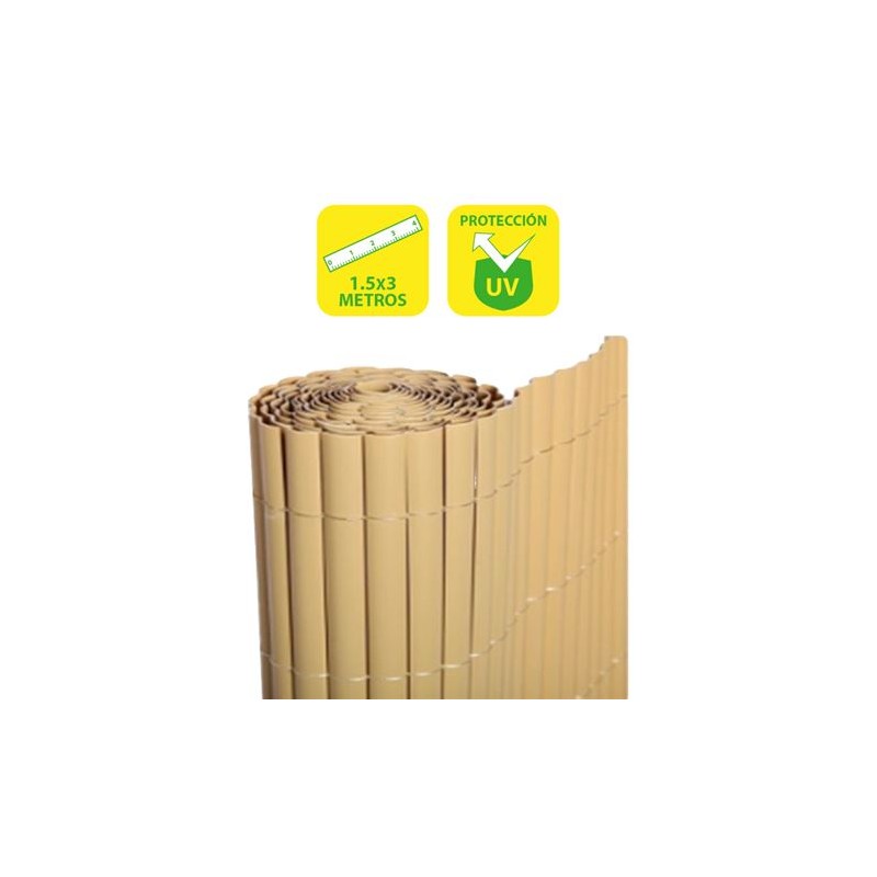 CAÑIZO PLÁSTICO DOBLE CARA 1.5X3 METROS MARRON CLARO SUNGARDEN