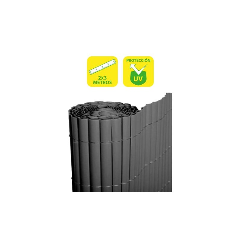 CAÑIZO PLÁSTICO DOBLE CARA 2X3 METROS GRIS OSCURO SUNGARDEN