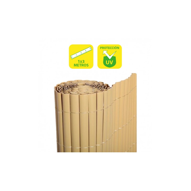 CAÑIZO PLÁSTICO DOBLE CARA 1X3 METROS MARRON CLARO SUNGARDEN