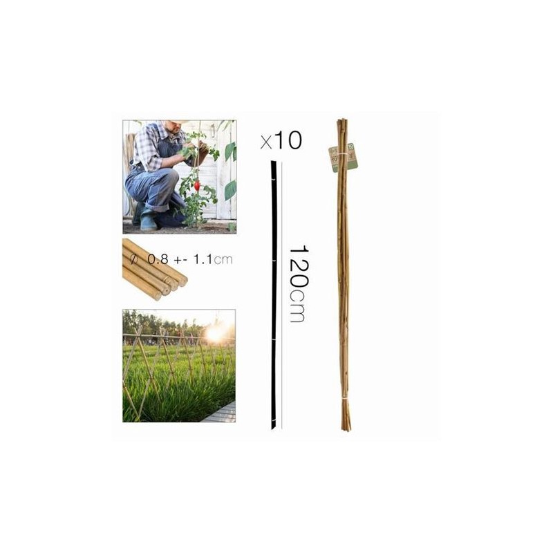 PACK 10 VARILLAS 120CM BAMBU