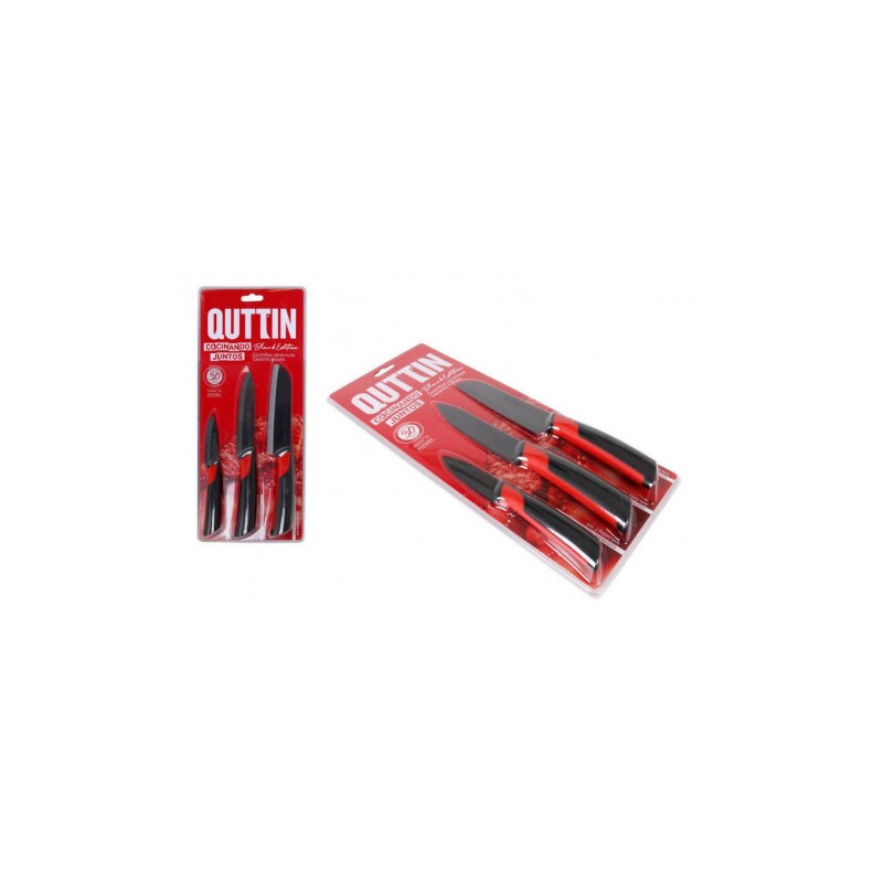 SET 3 CUCHILLOS CERAMICOS QUTTIN BLACK