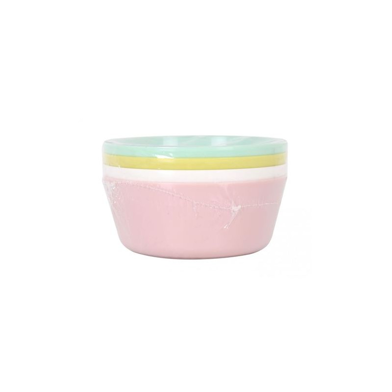 SET 4 BOL PLASTICO COLORES PASTEL DEM