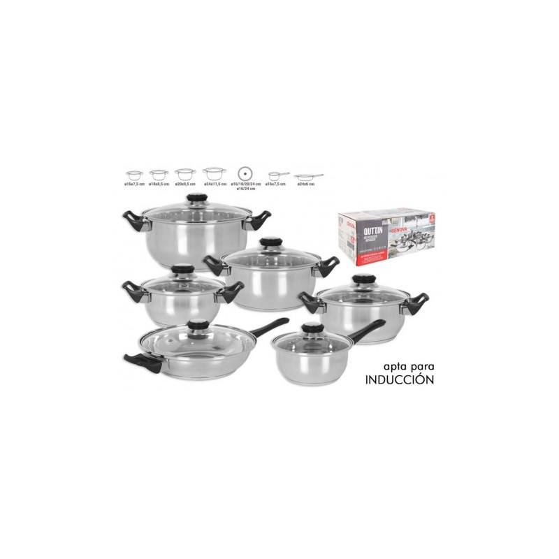 BATERIA DE COCINA 6 PIEZAS INDUCCION GENOVA QUTTIN