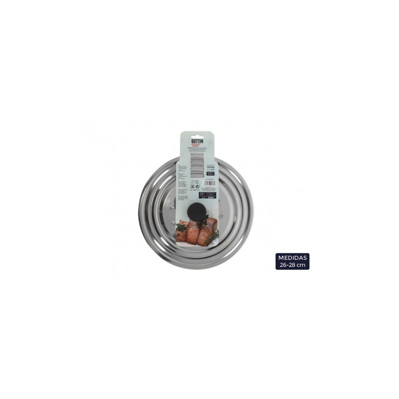 TAPA DE SARTEN ACERO INOX 26/28CM QUTTIN