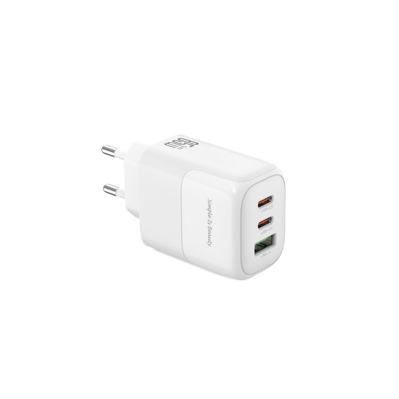 CARGADOR 2X TIPO C + USB 65W CARGA...