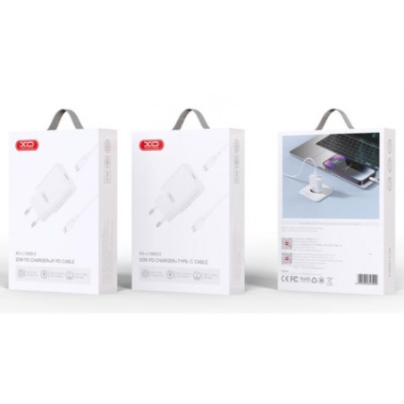 CARGADOR TIPOC 20W CARGA RAPIDA XOL126 + CABLE LIGTHNING XO