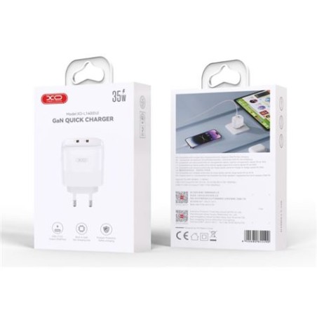 CARGADOR 2XTIPO C 35W CARGA RAPIDA XOL140 XO