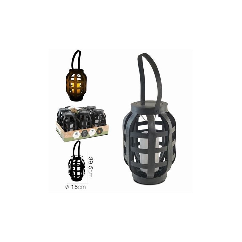 LAMPARA SOLAR DE RATTAN 39.5X15CM