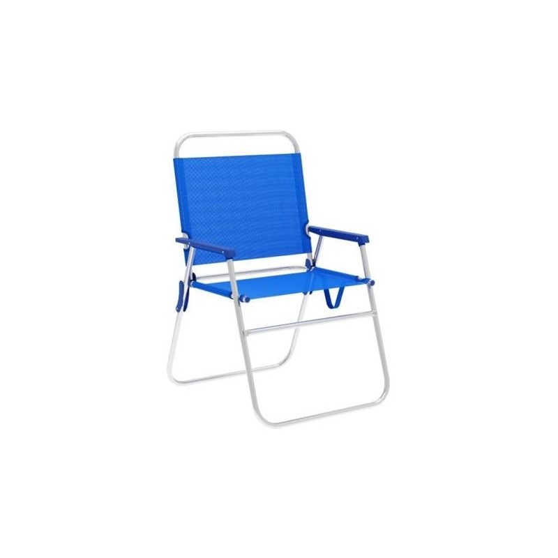 SILLA PLEGABLE ALUMINIO AZUL 56X52X80