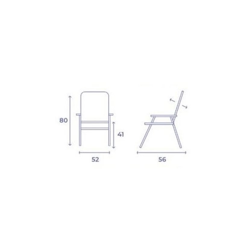 SILLA PLEGABLE ALUMINIO AZUL 56X52X80