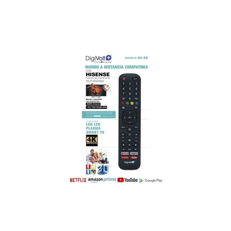 MANDO A DISTANCIA COMPATIBLE HISENSE...