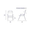 SILLA PLEGABLE 5 POSICIONES ALUMINIO 67X66X99CM CON COJÍN Y ASA