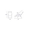 TUMBONA PLEGABLE NEGRO DE ACERO CON COJIN CERVICAL