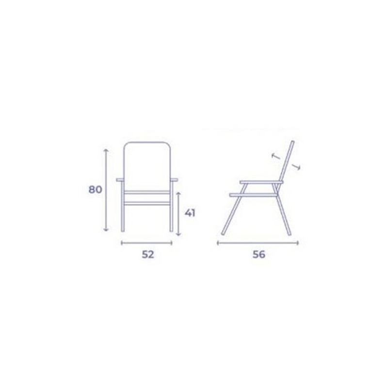 SILLA PLEGABLE ALUMINIO RAYAS 56X52X80