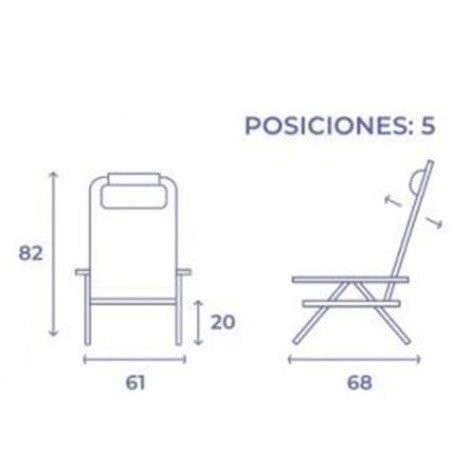 SILLA PLAYA MULTIPOSICION 6X61X82 CM