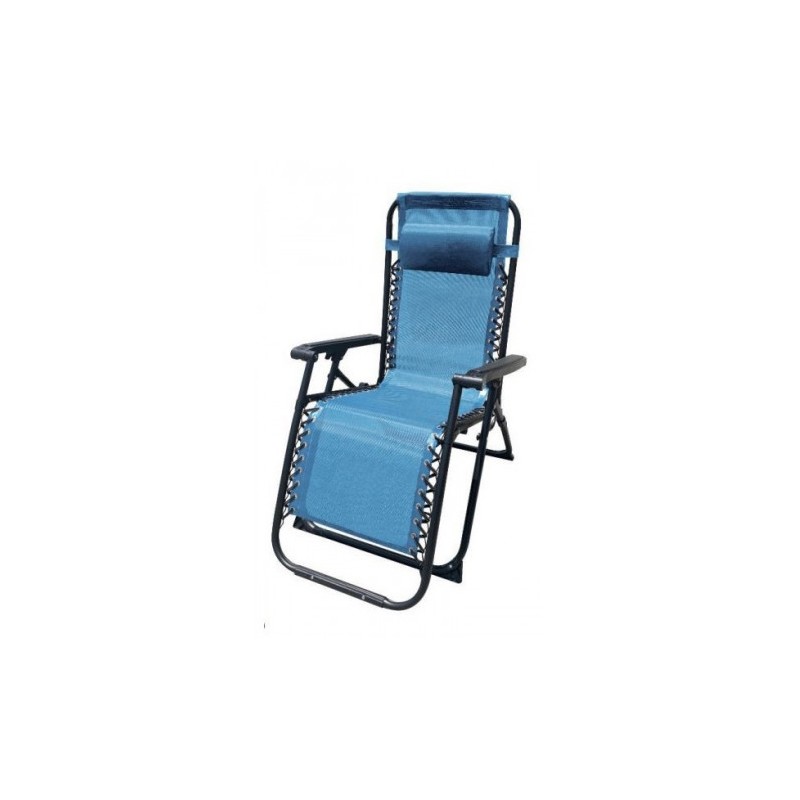 TUMBONA PLEGABLE AZUL DE ACERO CON...