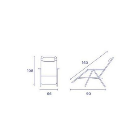 TUMBONA PLEGABLE AZUL DE ACERO CON COJIN CERVICAL