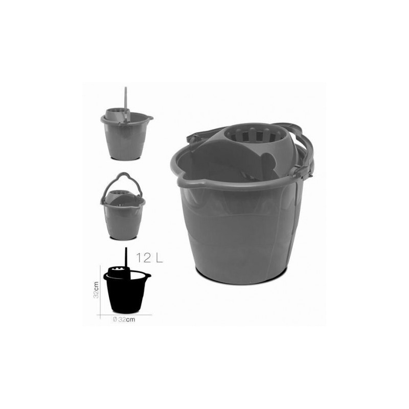 CUBO REDONDO 12 LITROS GRIS CON...