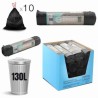 PACK 10 BOLSAS DE BASURA 130 LITROS ECO RECICLADAS NEGRAS
