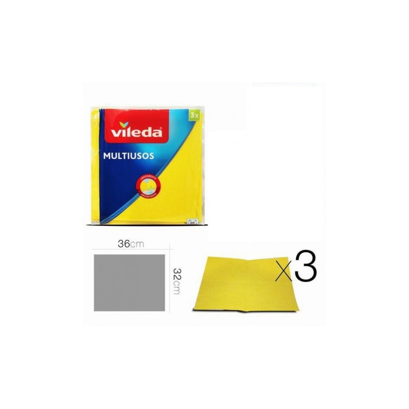 SET 3 BAYETAS MULTIUSOS AMARILLAS VILEDA
