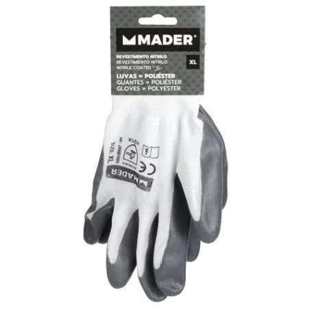 GUANTES DE PROTECCION POLIESTER + NITRILO XL MADER