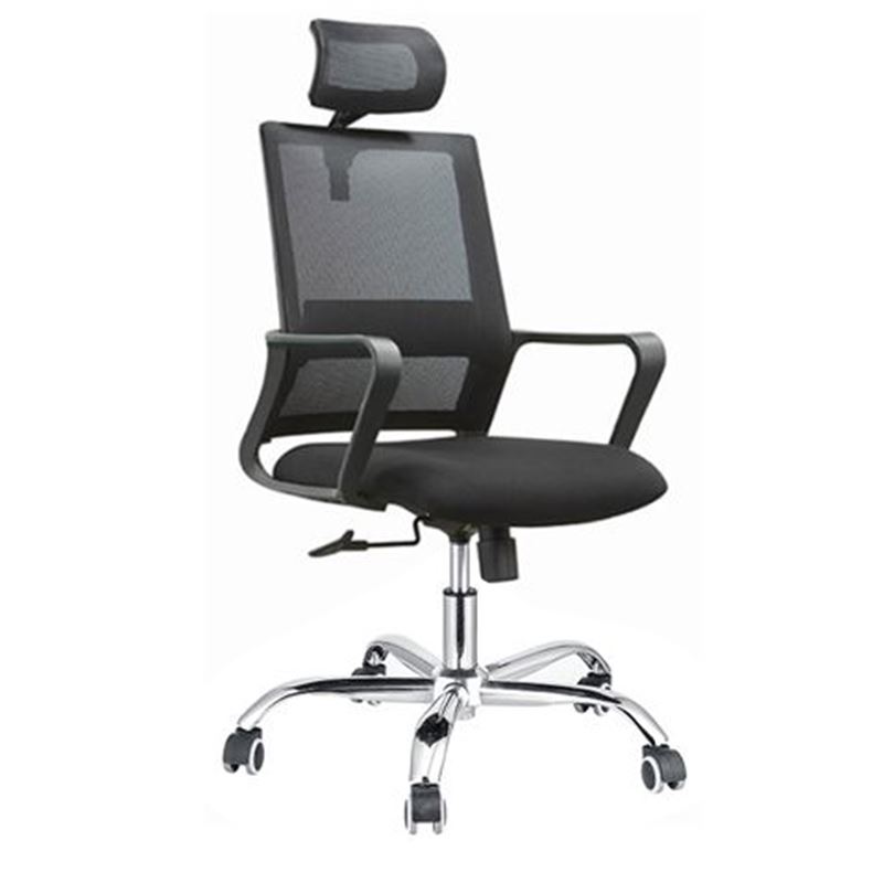 SILLA OFICINA OF1100 NEGRO BASE COLOR PLATA MUVIP - MV0306-P