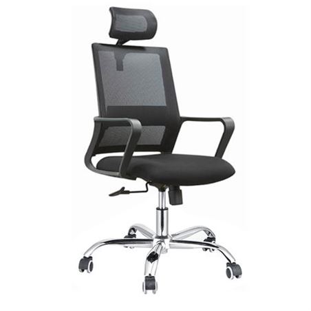 SILLA OFICINA OF1100 NEGRO BASE COLOR PLATA MUVIP - MV0306-P