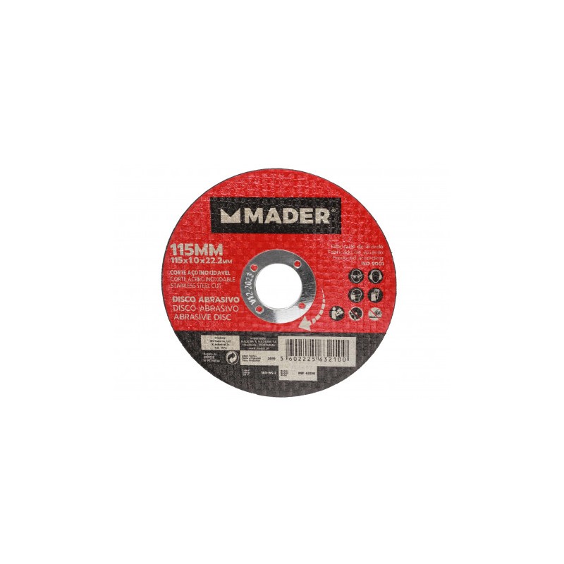 DISCO ABRASIVO INOX CORTE 115 MM MADER