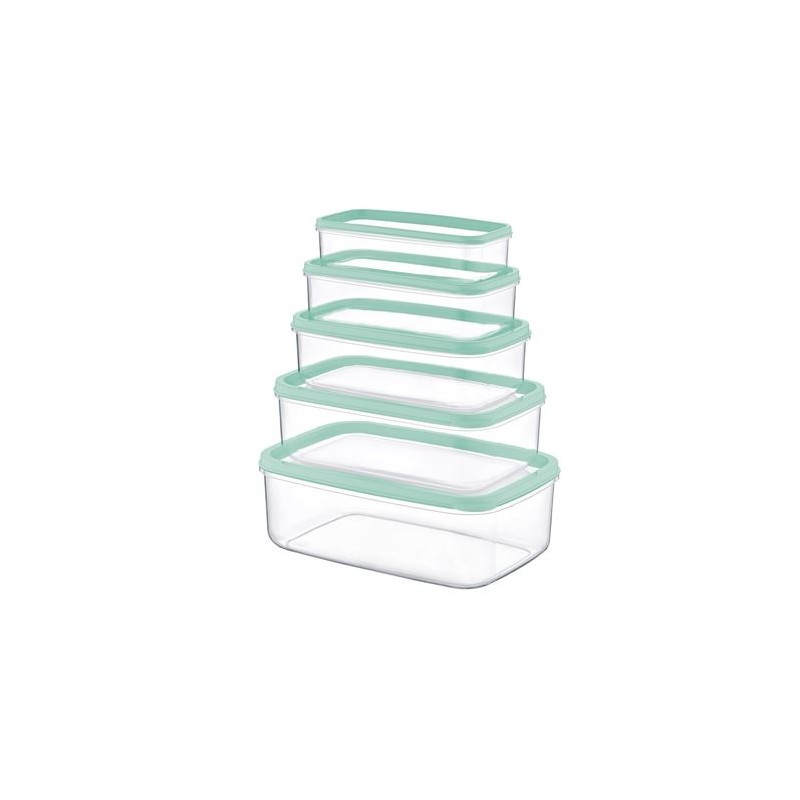 SET 5 TUPPER RECTANGULARES VERDE...