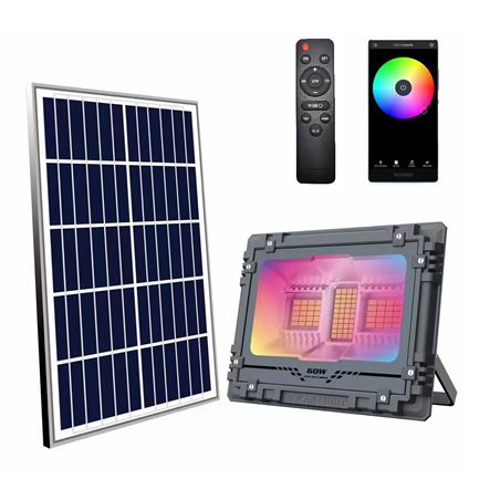 FOCO LED SOLAR 100W RGB 780LM + CONTROL REMOTO ELBAT - EB0384