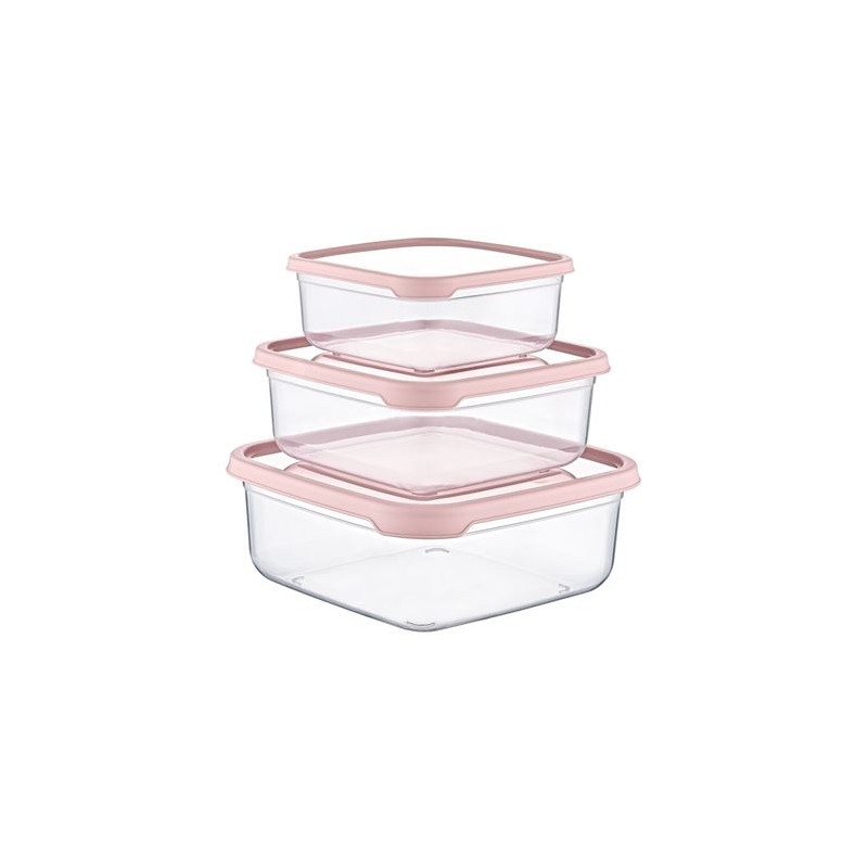 SET 3 TUPPER CUADRADOS ROSA...