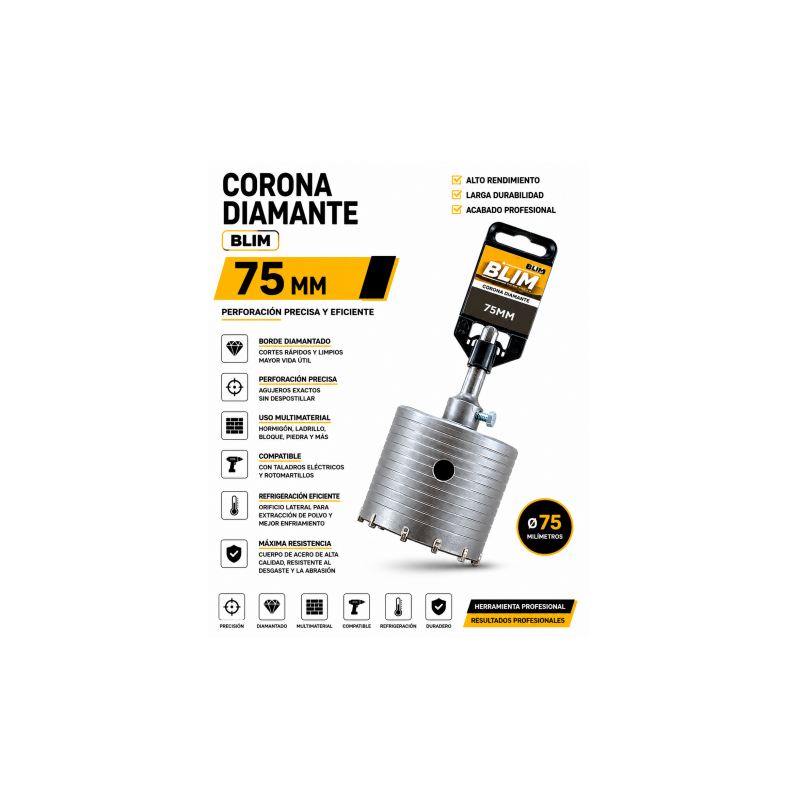 CORONA DIAMANTE 75 MM BLIM