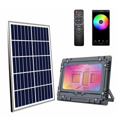 FOCO LED SOLAR 60W 515LM RGB + CONTROL REMOTO ELBAT - EB0383