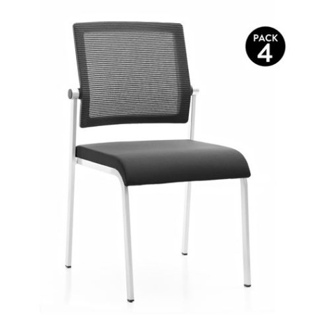 LOTE 4 SILLAS CONFIDENTE DESIGN APILABLES ESTRUCTURA METÁLICA CROMAD