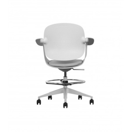 SILLA / TABURETE DE OFICINA TOP WORK GRIS CLARO CROMAD