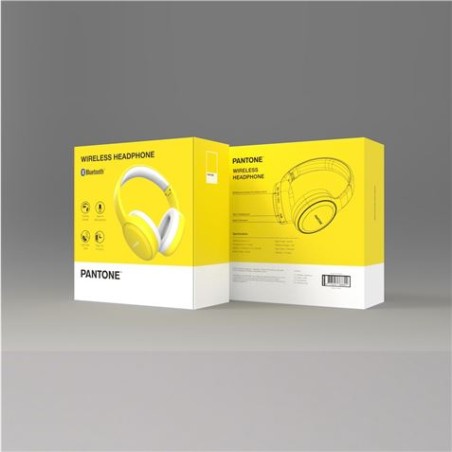AURICULARES DIADEMA BLUETOOTH WH008 AMARILLO PANTONE TM