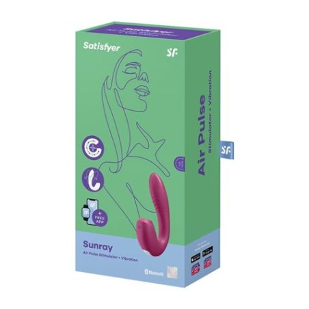 SUCCIONADOR Y VIBRADOR PUNTO G SUNRAY BERRY CON APP SATISFYER