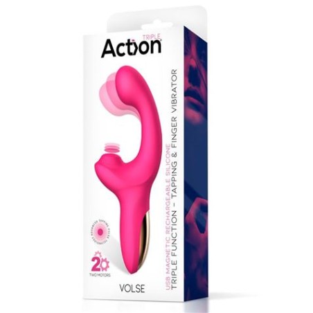 VIBRADOR CON ESTIMULADOR PUNTO G Y SUCCIONADOR ACTION VOLSE