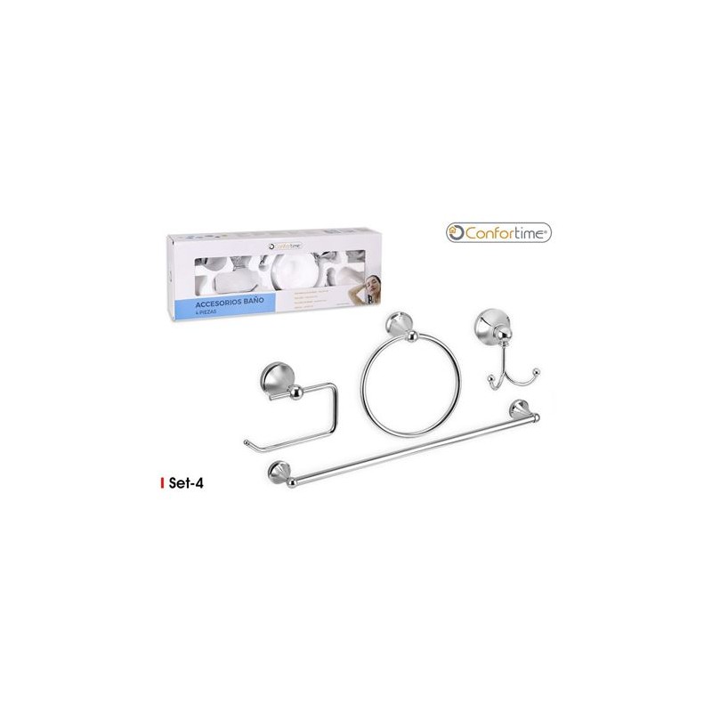 PACK 4 ACCESORIOS DE BAÑO CROMADOS...